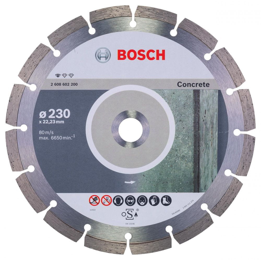 Levně Bosch diamantový dělicí kotouč Standard for Concrete 230 × 22,23 × 2,3 × 10 mm