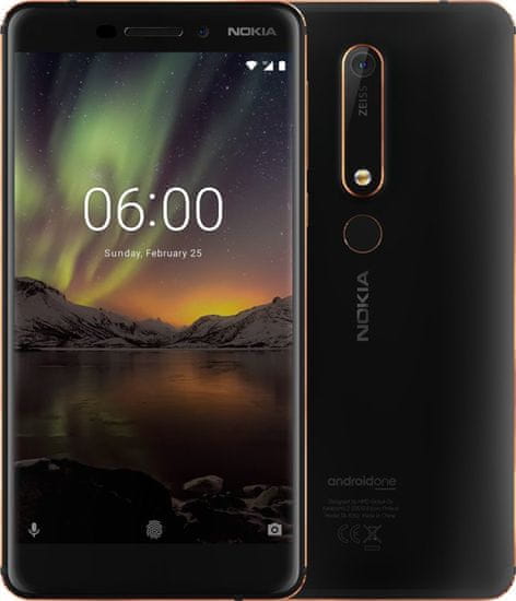Nokia 6.1 Single SIM, 3GB/32GB, Black/Copper - rozbaleno