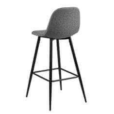 Design Scandinavia Barová židle Wanda (SET 2 ks), černá/sv. šedá