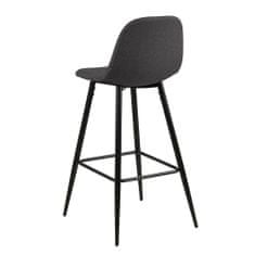 Design Scandinavia Barová židle Wanda (SET 2 ks), černá/šedá