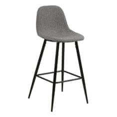 Design Scandinavia Barová židle Wanda (SET 2 ks), černá/sv. šedá