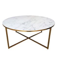 Design Scandinavia Konferenční stolek kulatý Alma II, 80 cm, zlatá
