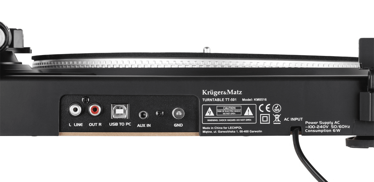 Gramofon Kruger&Matz TT - 501 usb vstup digitalizace 