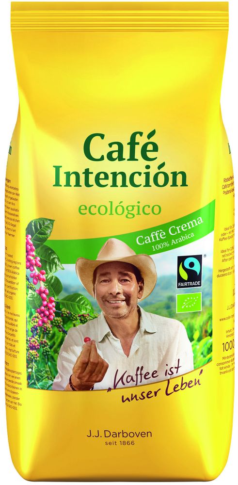 Levně Café Intención Ecológico Fair Trade Café Crema BIO 1000g zrno