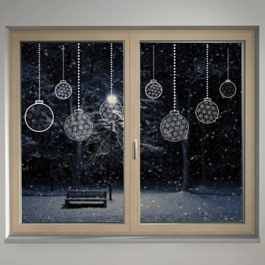 Housedecor Samolepka na sklo Vánoční koule