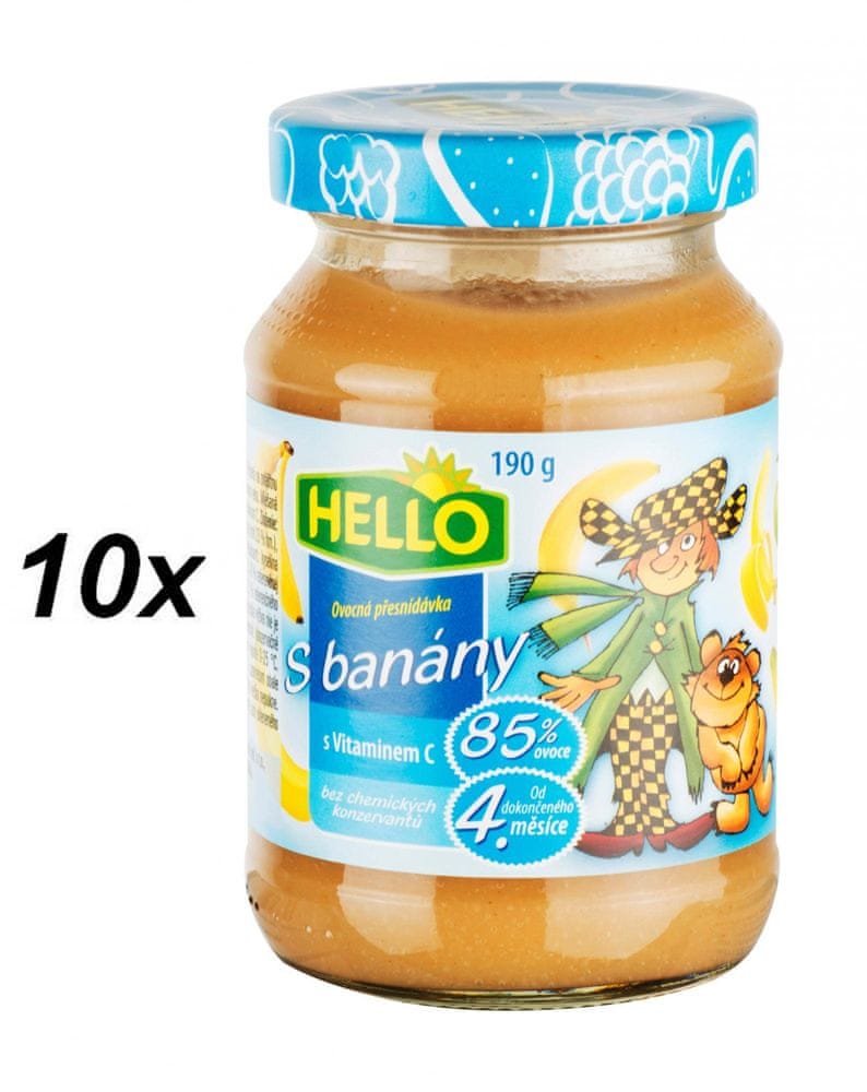 Levně Hello Ovocná přesnídávka s banány 10x190g