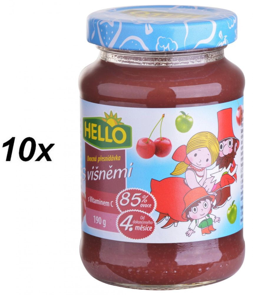 Levně Hello Ovocná přesnídávka s višněmi a vitamínem C 10x190g
