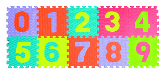 Teddies BABY Pěnové puzzle čísla 0-9 podložka 25x25 cm
