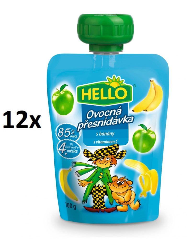 Levně Hello Ovocná kapsička s banány 12x100g