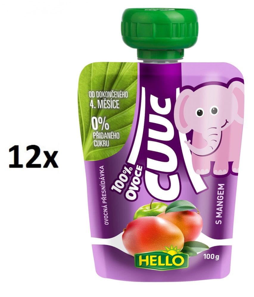 Levně Hello Cuuc 100% ovocná kapsička s mangem 12x100g