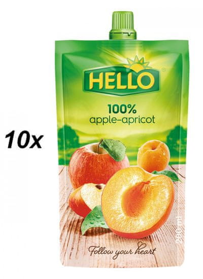 Hello 100% jablko-meruňka 10x200ml