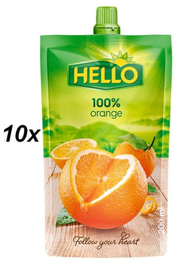 Hello 100% pomeranč 10x200ml