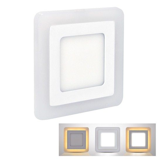 Solight LED podsvícený panel, podhledový, 12W+4W, čtvercový