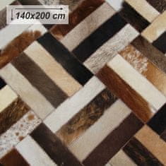 KONDELA Kožený koberec Typ 2 140x200 cm - vzor patchwork