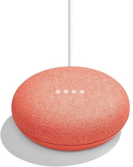 Google Home Mini - reproduktor s umělou inteligencí, červený