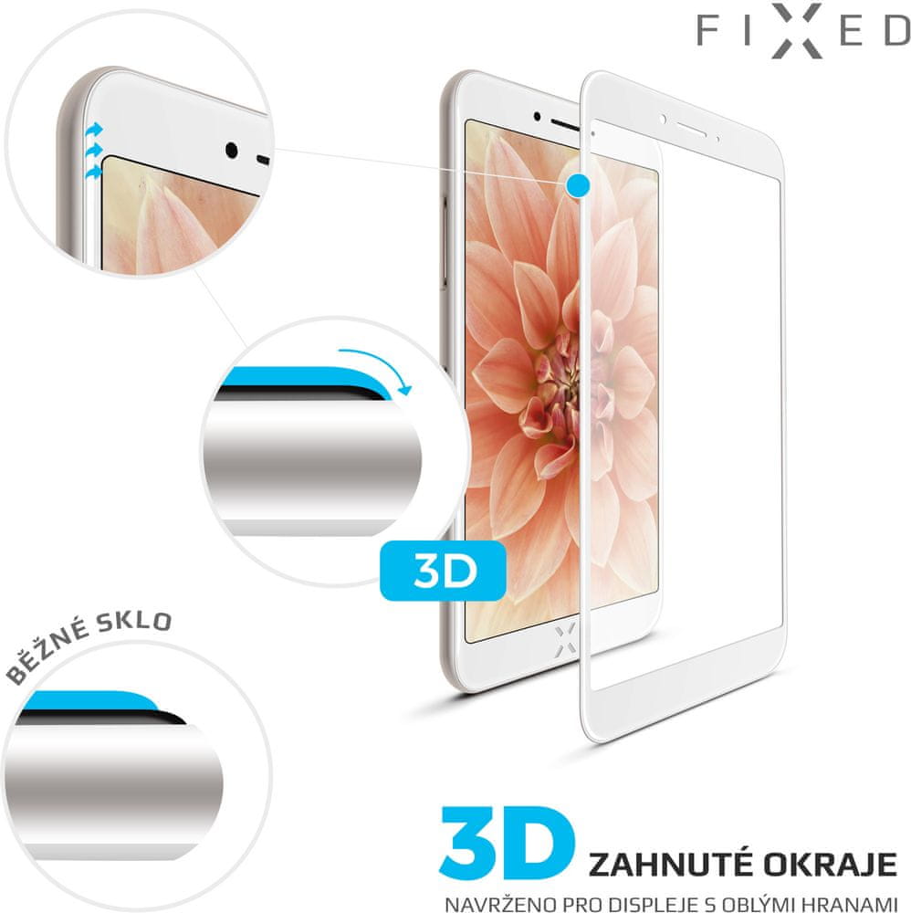 FIXED 3D Full-Cover ochranné tvrzené sklo pro Apple iPhone 7 Plus/8 Plus, bílé FIXG3D-101-033WH - rozbaleno