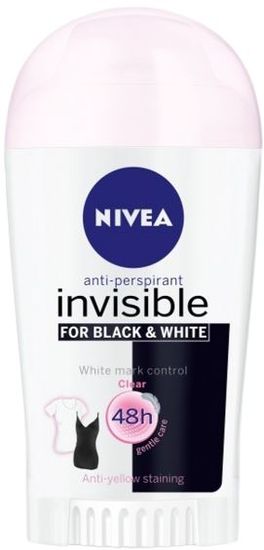 Nivea Tuhý antiperspirant Invisible For Black & White Clear 40 ml 2 ks