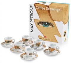 illy Sada šálků na cappuccino Max Petrone COFFEE DRAWINGS, 6 kusů