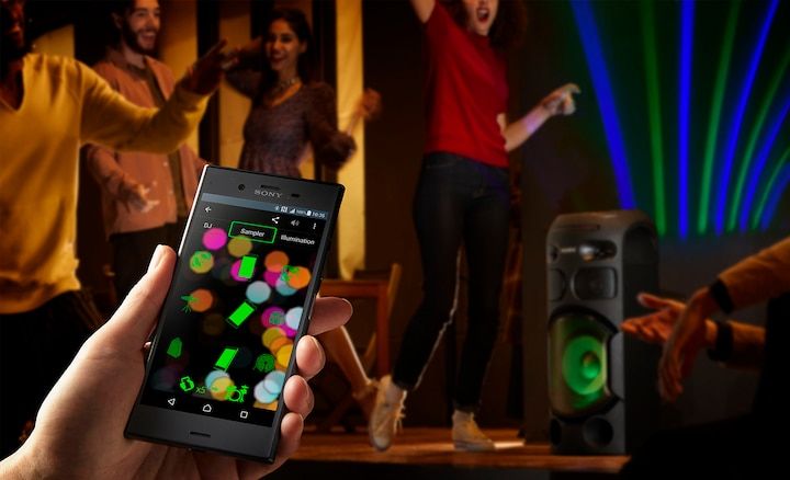 minisystém Sony MHC-V41D aplikace sony music center karaoke ovládání pohybem dálkové ovládání z telefonu