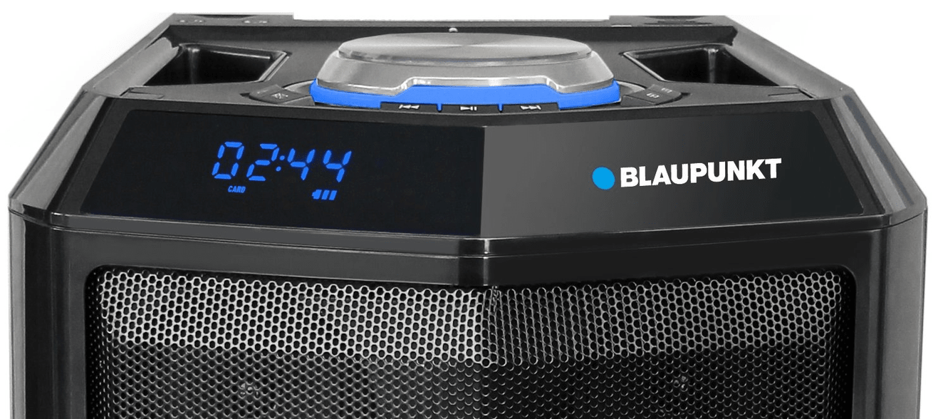 přenosný reproduktor Blaupunkt PS10DB, BT, Karaoke, LED karaoke světelné LED efekty internetové rádio FM USB slot pro paměťovou kartu SD