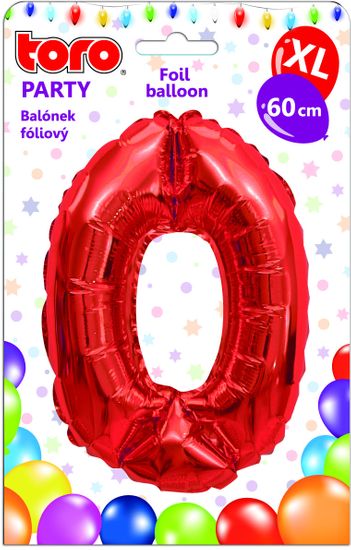 Toro Balónek XL Číslice 0 červená 60 cm