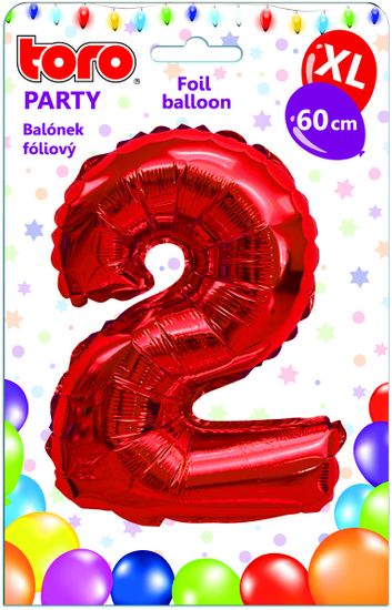Toro Balónek XL Číslice 2 červená 60 cm