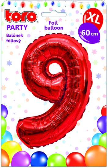 Toro Balónek XL Číslice 9 červená 60 cm