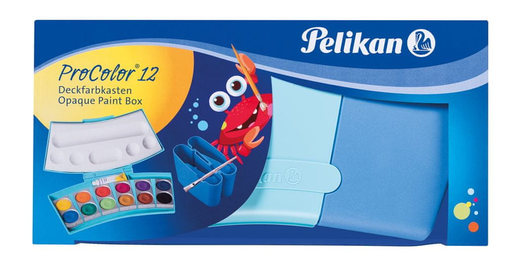 Pelikan Vodové barvy ProColor 12 barev, v modré krabičce