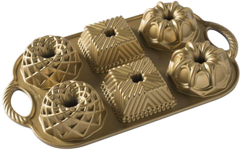 Levně Nordic Ware Minibábovky plát se 6 formičkami zlatá
