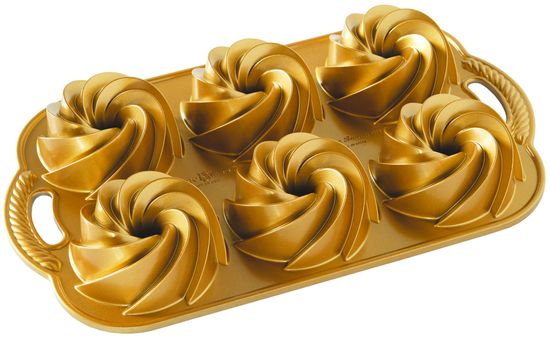 Nordic Ware Minibábovky Heritage plát se 6 formičkami, zlatá