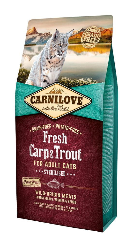 Carnilove Fresh Carp & Trout Sterilised for Adult cats 6 kg EXPIRACE 10.01.2023
