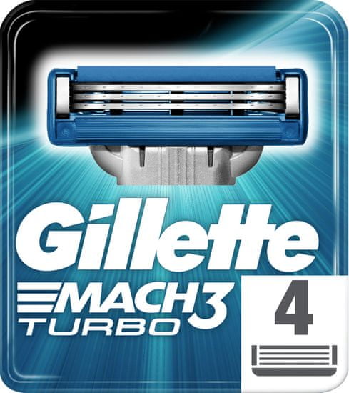 Gillette Mach3 Turbo holicí hlavice pro muže 4 Ks