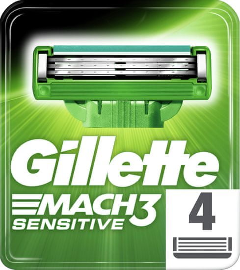 Gillette Mach3 Sensitive holicí havice pro muže 4 ks