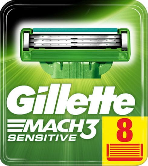 Gillette Mach3 Sensitive holicí hlavice pro muže 8 ks