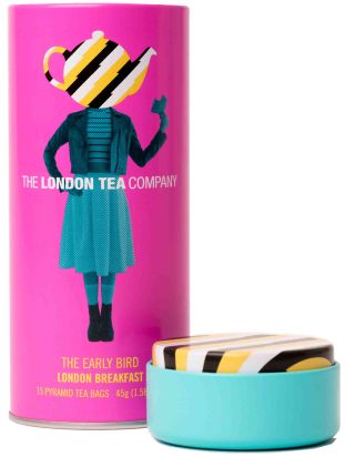 London Tea Company Fairtrade černý čaj pyramidový London Breakfast v plechové dóze 15ks