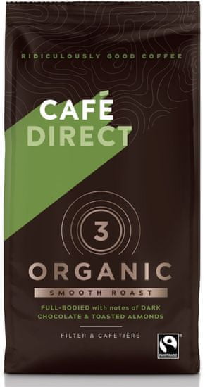 Cafédirect BIO Organic Smooth mletá káva s tóny pražených mandlí 227g 85% Arabika, 15% Robusta