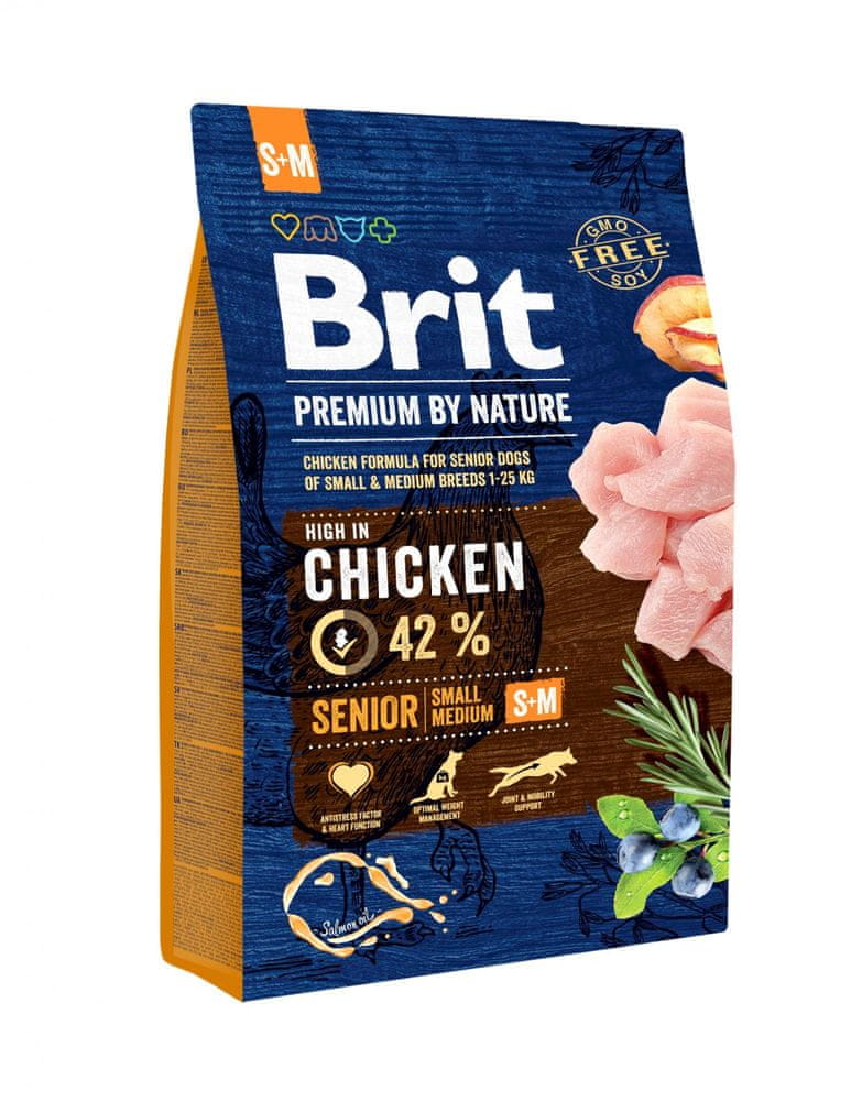 Levně Brit Premium by Nature Senior S+M 3 kg