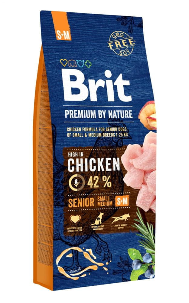 Levně Brit Premium by Nature Senior S+M 15 kg