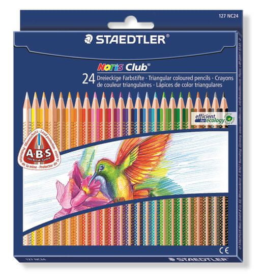 Staedtler Barevné pastelky Noris Club, 24 barev, trojúhelníkový tvar