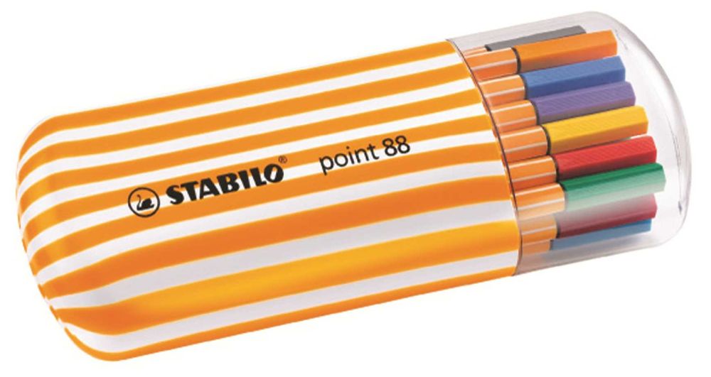 Stabilo Liner Point 88 Twister Zebrui, 20 barev, 0,4mm - rozbaleno