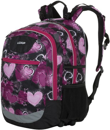 Loap Ellipse školní batoh černá/růžová