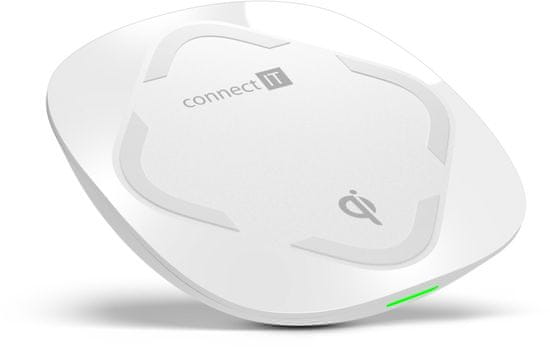 Connect IT Qi CERTIFIED Fast bezdrátová nabíječka, 10 W, bílá CWC-7500-WH