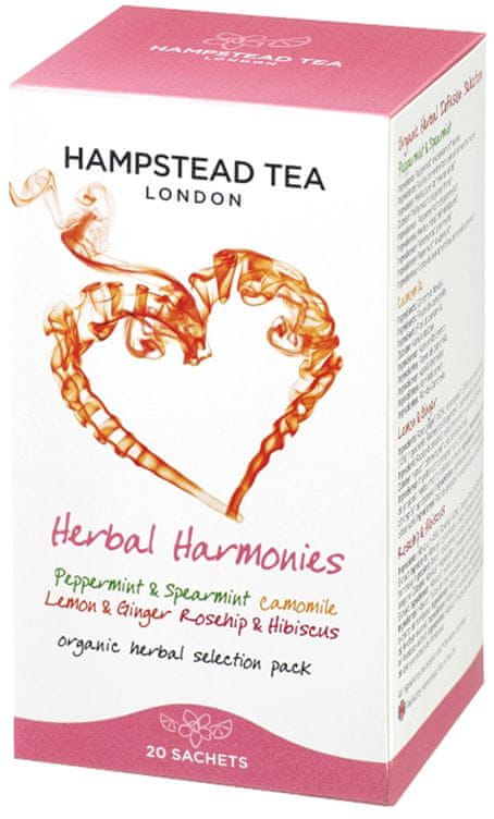 Hampstead Tea London BIO selekce bylinných a ovocných čajů 20ks x 4