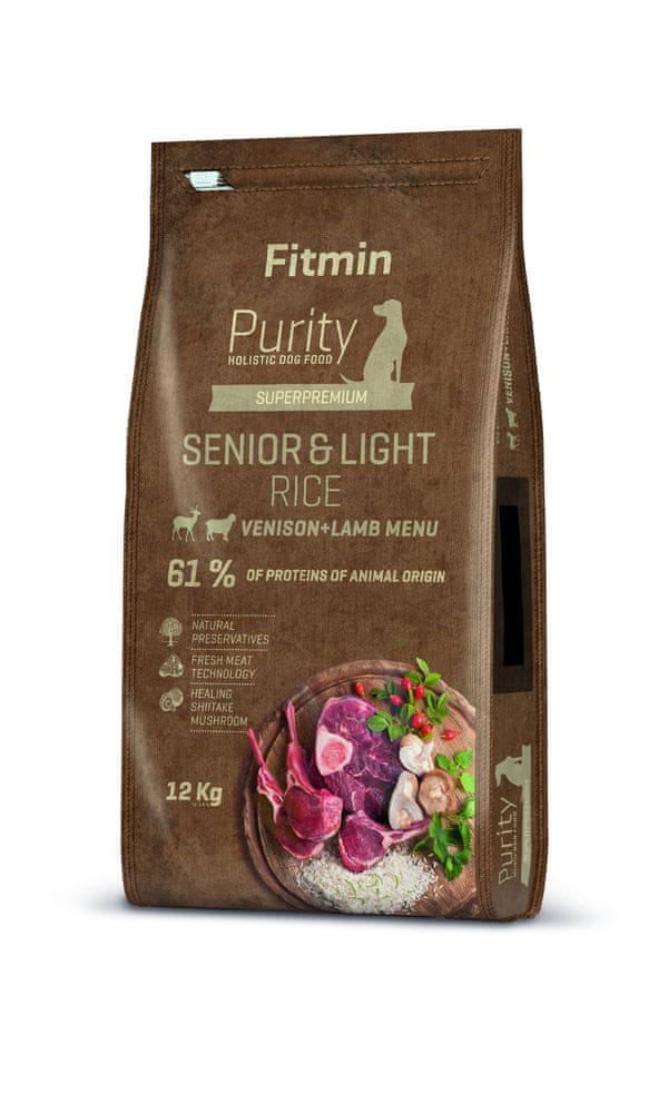 Levně Fitmin Dog Purity Rice Senior & Light Venison & Lamb 12 kg