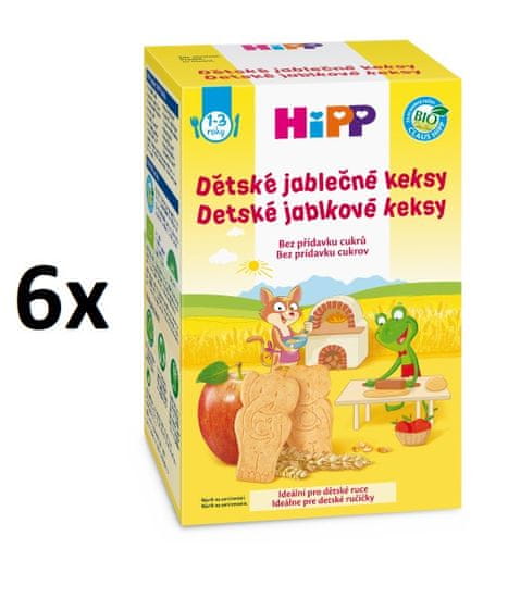 HiPP BIO Dětské jablečné keksy 6x150g