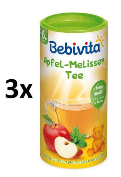 Bebivita Jablečno-meduňkový čaj-instantní, 3 × 200g