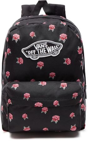 vans realm black & rose backpack