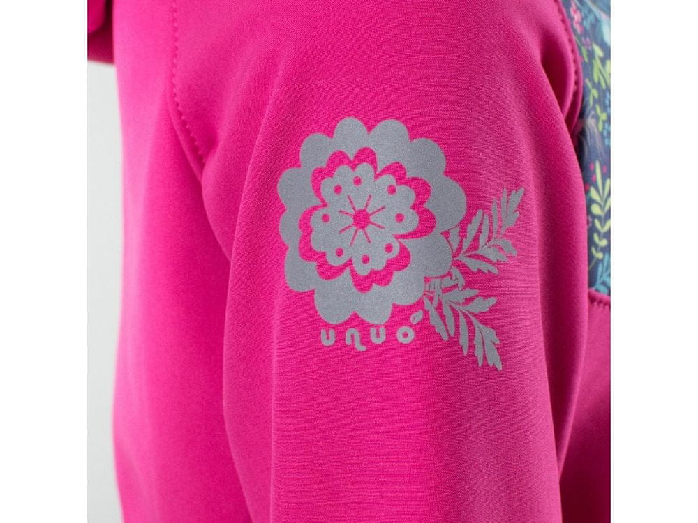 Unuo dívčí softshelová bunda Květiny 80 - 86 růžová
