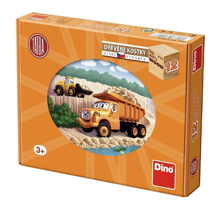 Dino Kostky kubus Tatra 12 dřevo 12ks v krabičce 22x17x4 cm