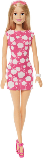 Mattel Barbie Blondýnka v růžových šatech